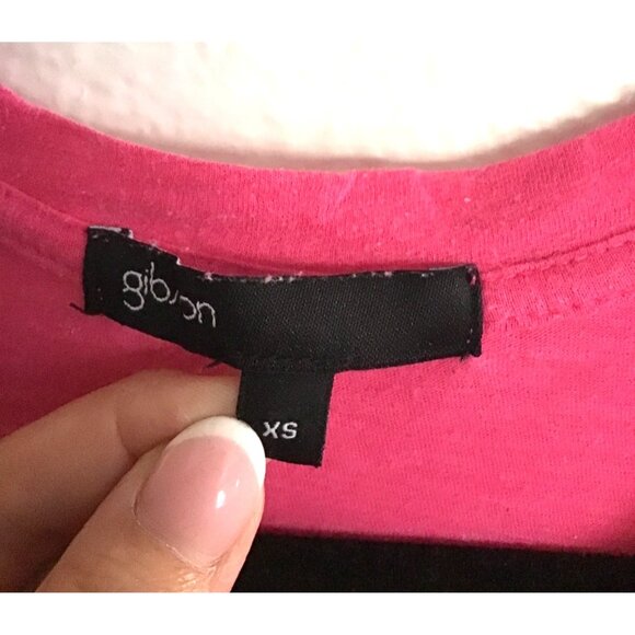 GIBSON- WOMEN FUSHIARUFFLE SLEEVE RACEBACK TANK TOP SIZE X-SMALL - Picture 3 of 7